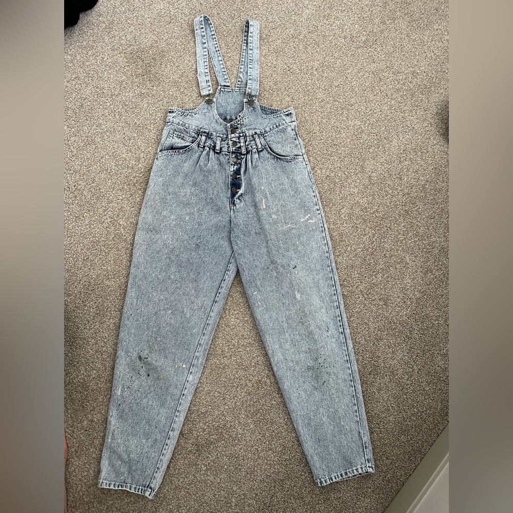 Vintage Overalls- paint splattered, size M